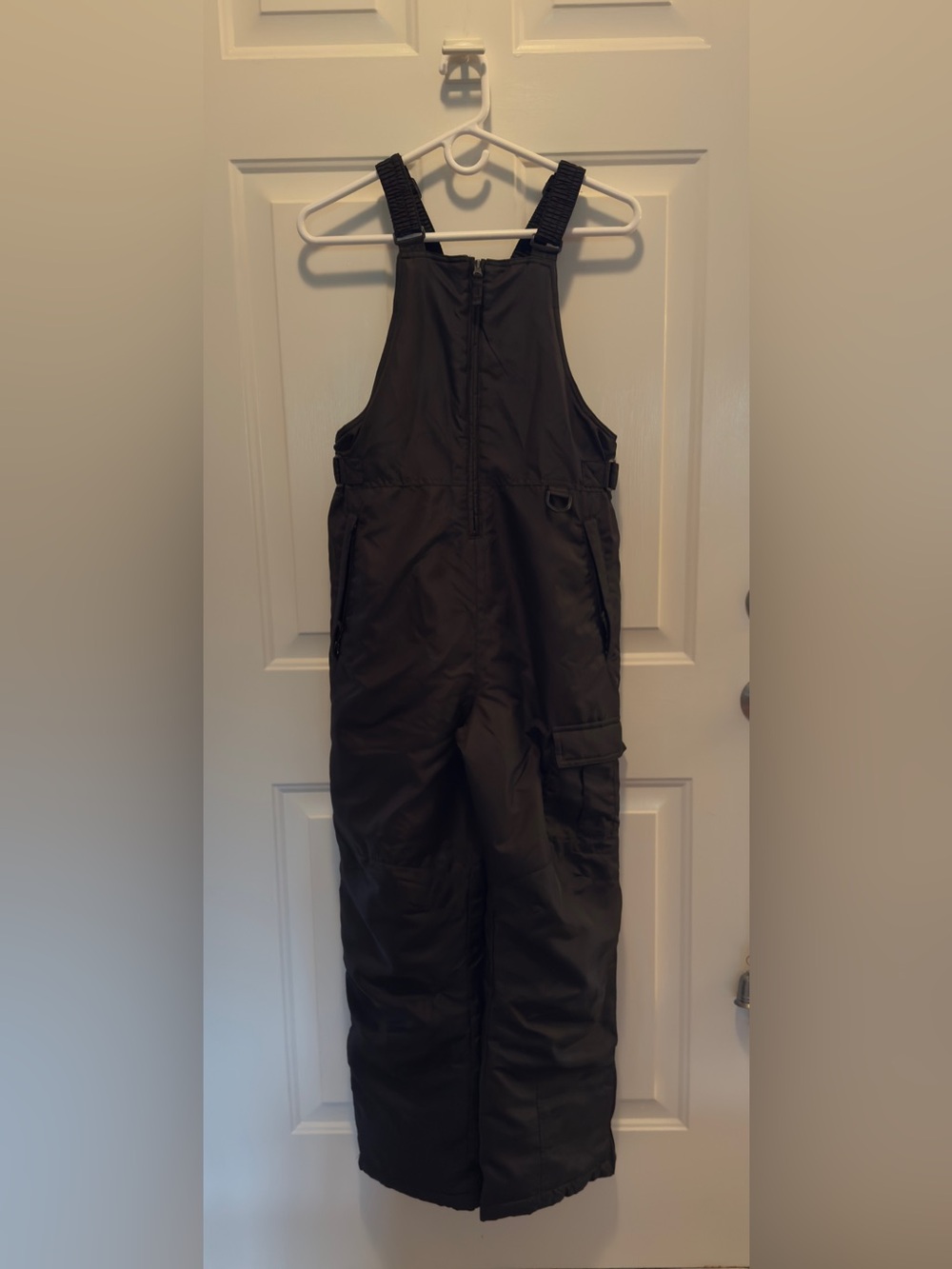Girls Insulated Bib Overalls - Black M 12-14